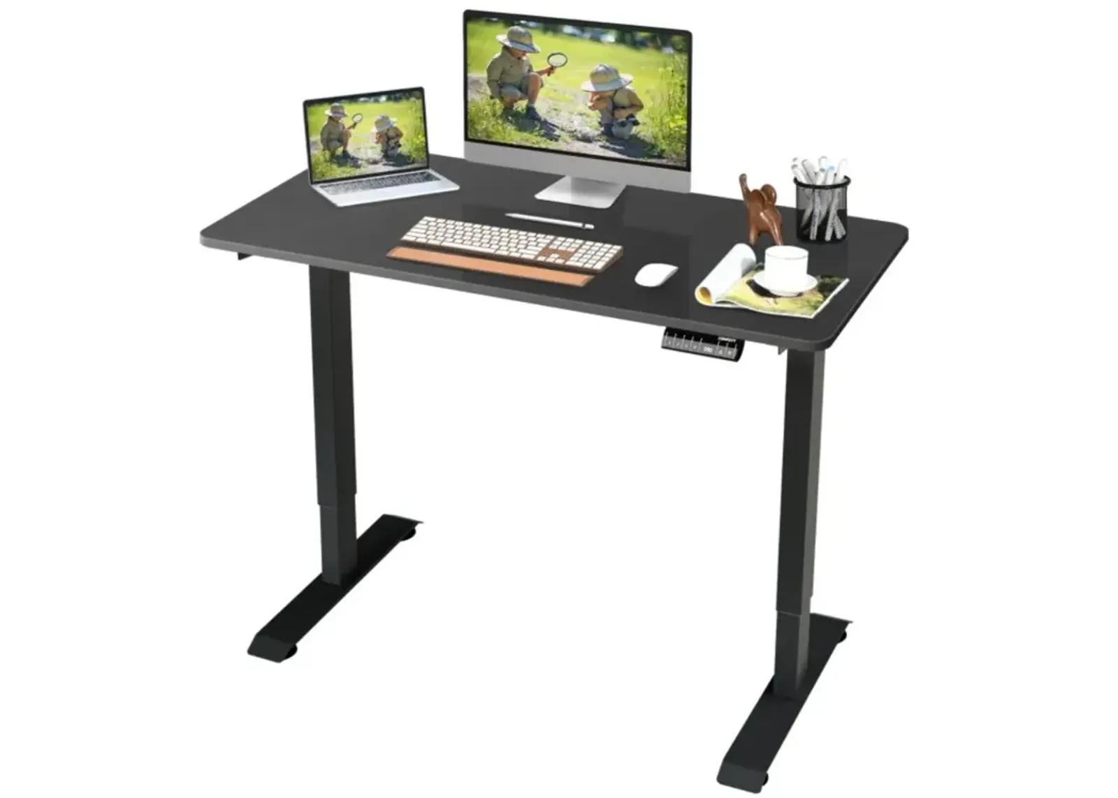 Hivvago Electric Height Adjustable Standing Desk with Memory Controller