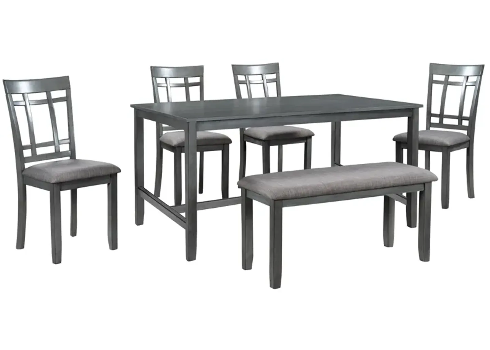 Merax Traditional Rustic 6 Piece Wooden Dining Table set