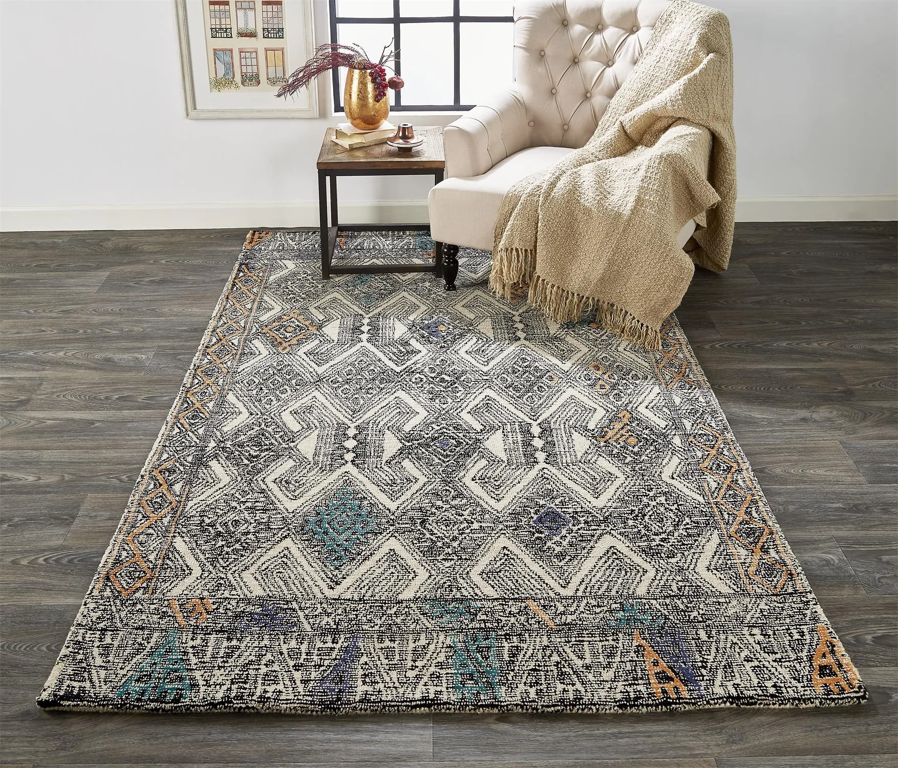 Arazad 8479F Black/Ivory/Green 9'6" x 13'6" Rug