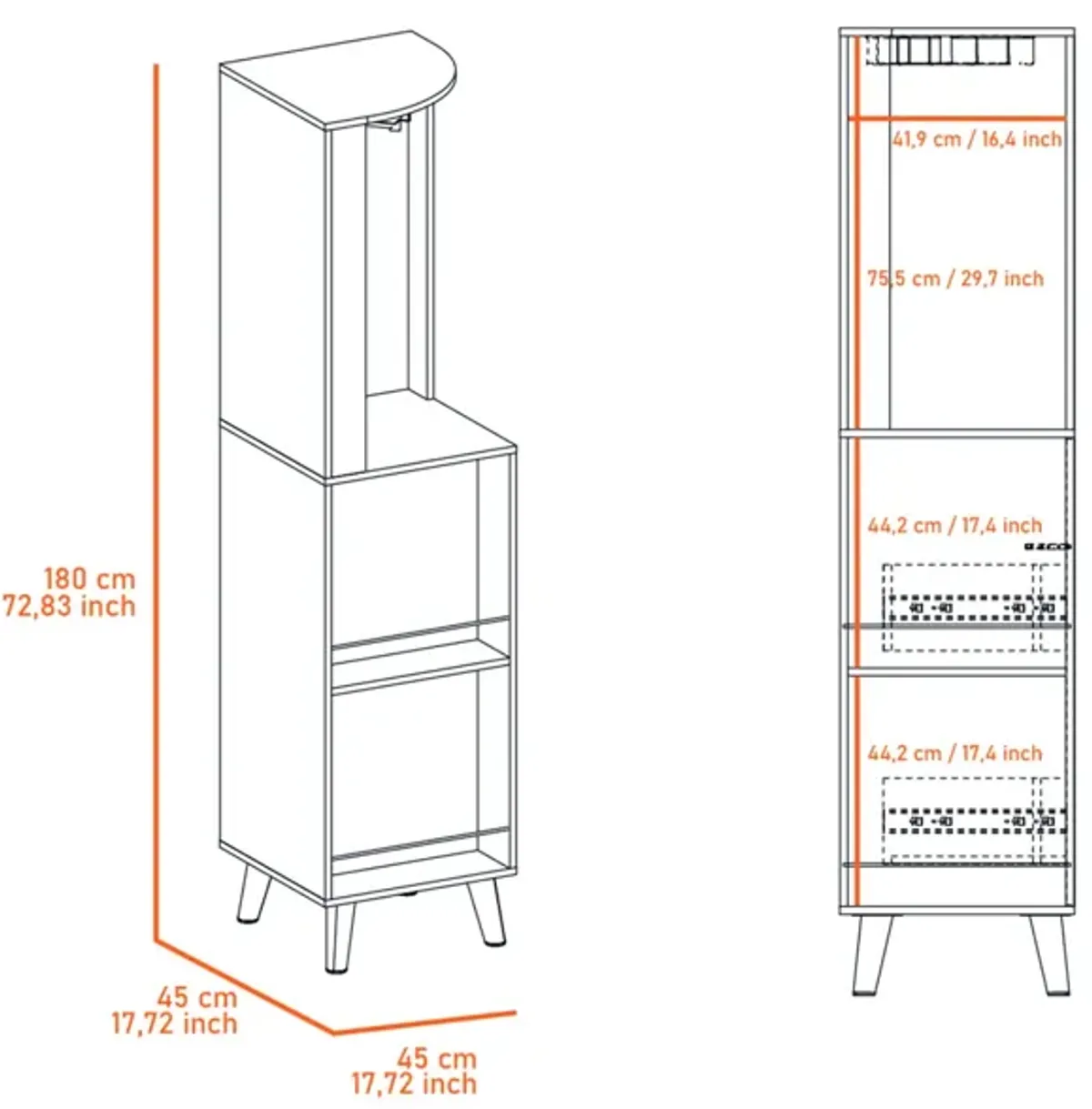 Durham 1-Drawer 2-Shelf Corner Bar Cabinet Dark Brown