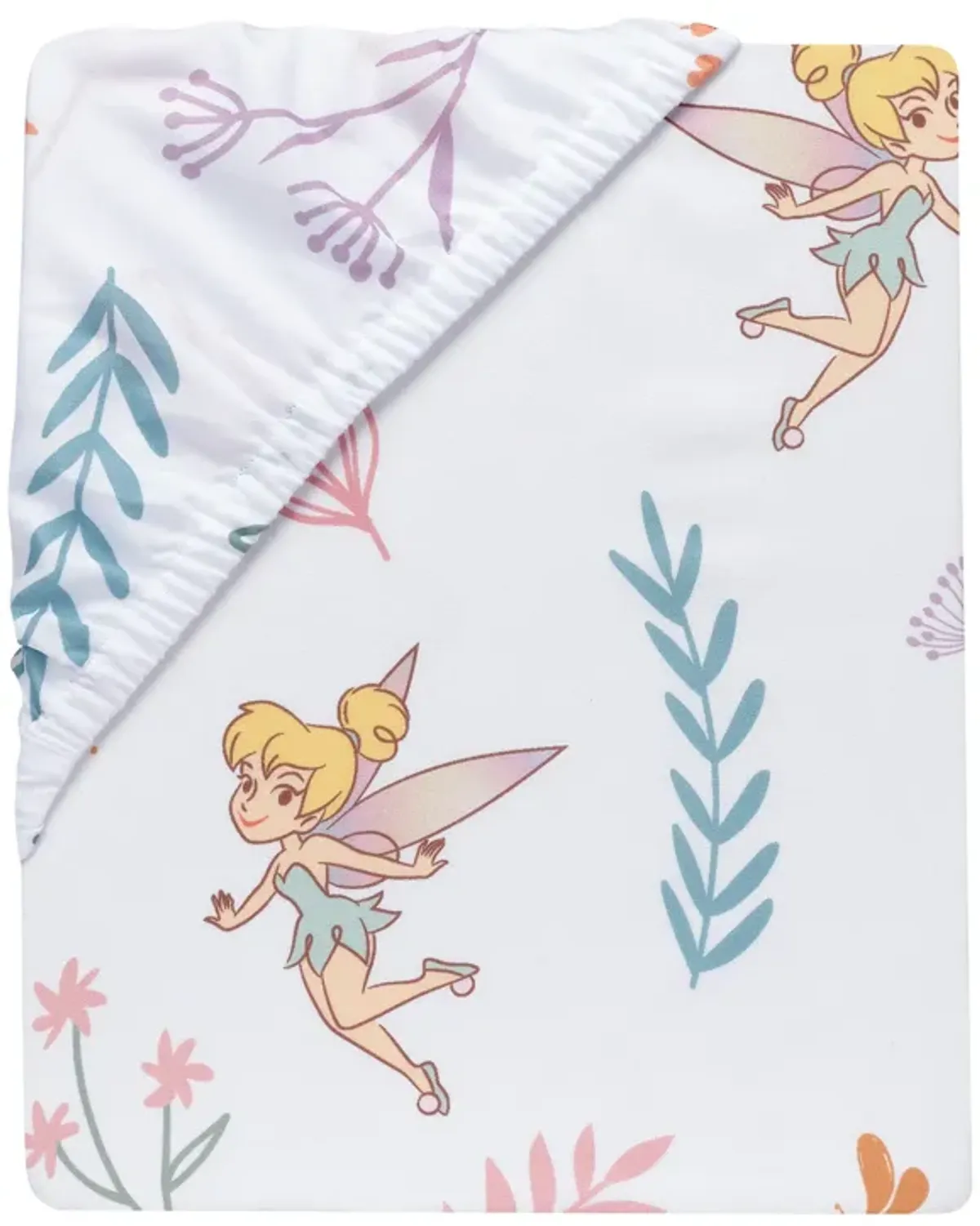 Bedtime Originals Tinker Bell Fitted Crib Sheet - Pink, White, Green, Disney