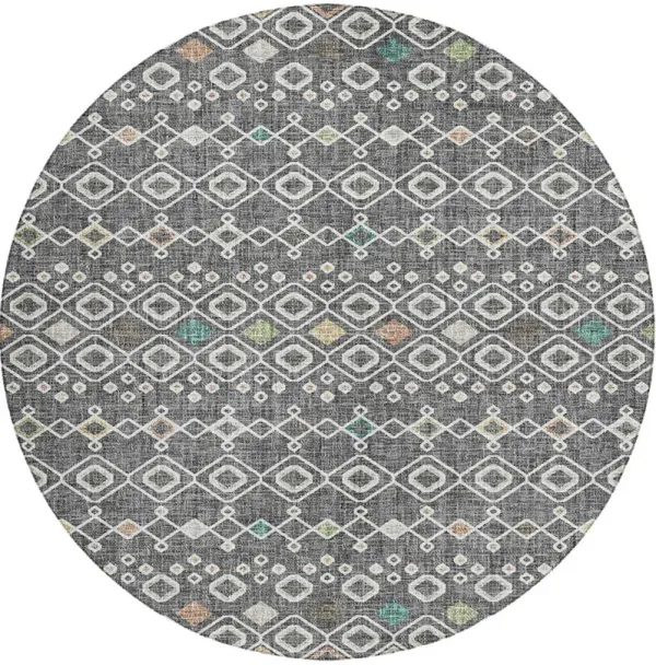 Portico Po4 Grey 8' Round Rug