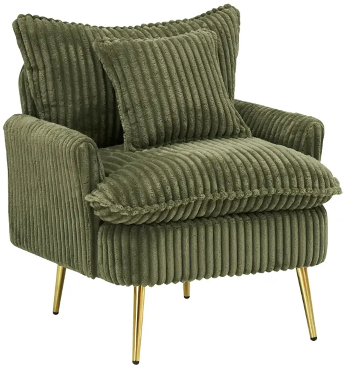 Merax Corduroy Single Sofa Chair with Metal Legs