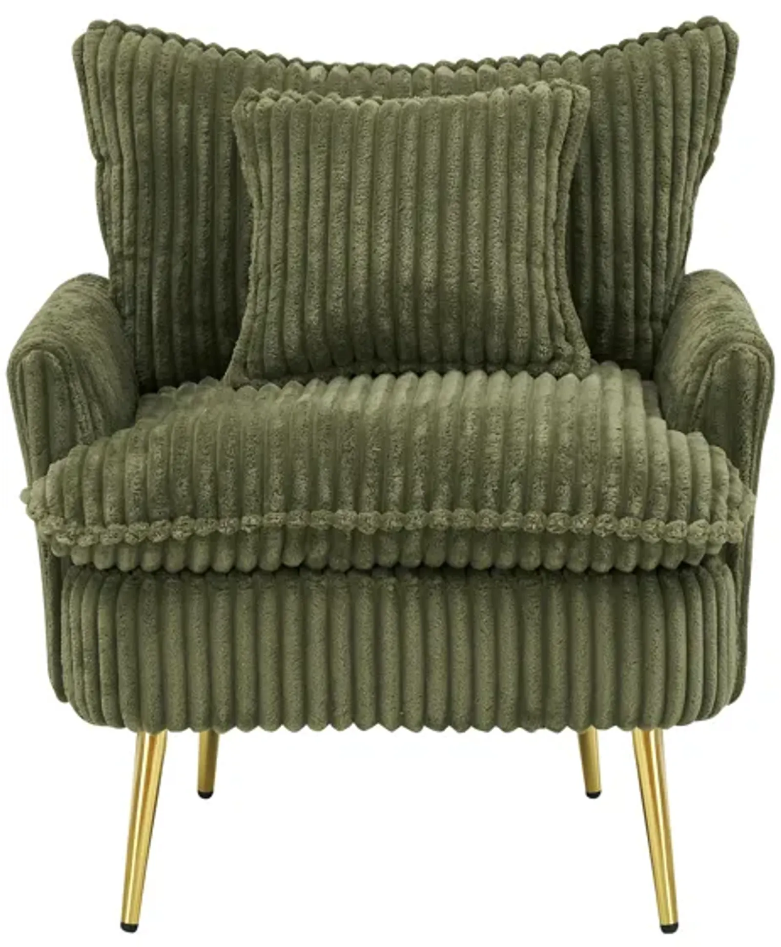 Merax Corduroy Single Sofa Chair with Metal Legs