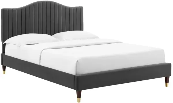 Modway - Juniper Channel Tufted Performance Velvet Queen Platform Bed