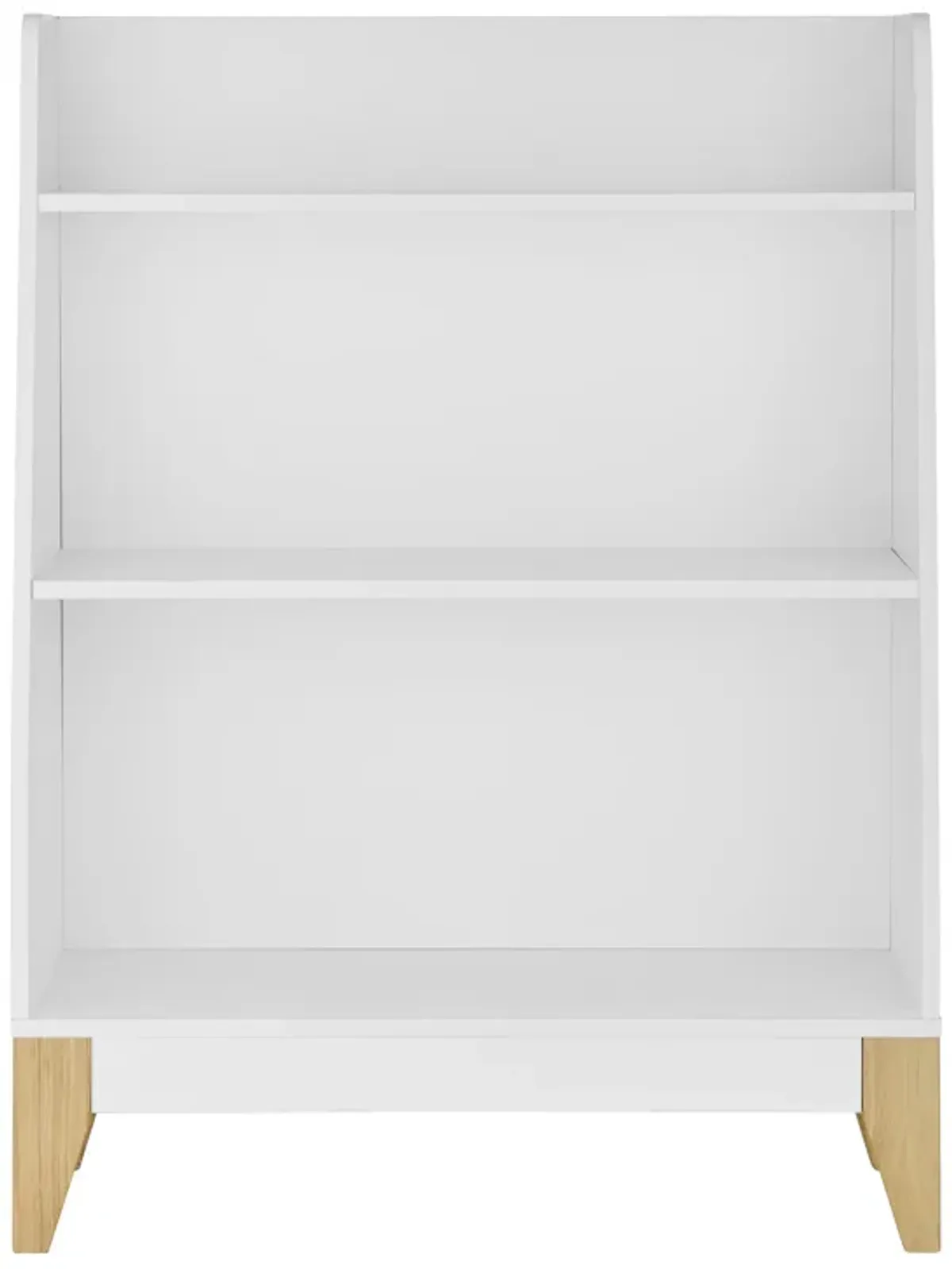 Steiner White 3-Tier Kids Book or Toy Figure Display Unit Freestanding Bookshelf with Contrasting Wood-Toned Legs