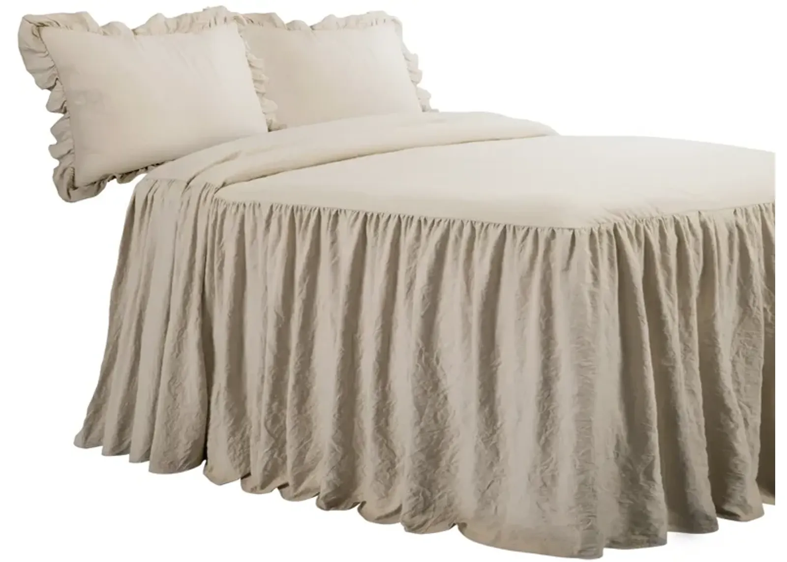 Ruffle Skirt Bedspread 3Pc Set