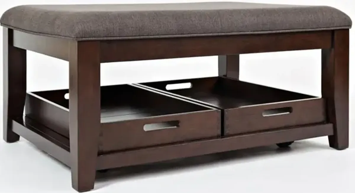 Jofran Contemporary Brown 38 Ottoman Coffee Table