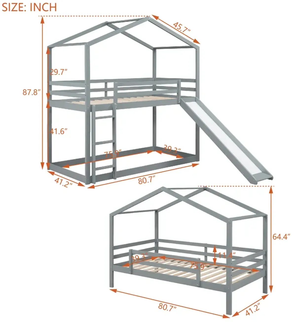 Merax Bunk Bed with Slide and Ladder