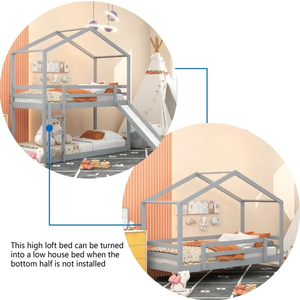 Merax Bunk Bed with Slide and Ladder