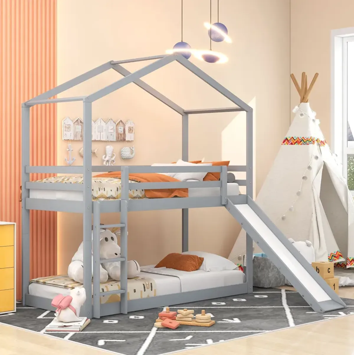 Merax Bunk Bed with Slide and Ladder