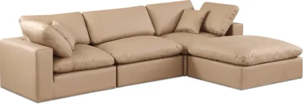 Meridian Furniture Comfy Tan Vegan Leather Modular Sectional