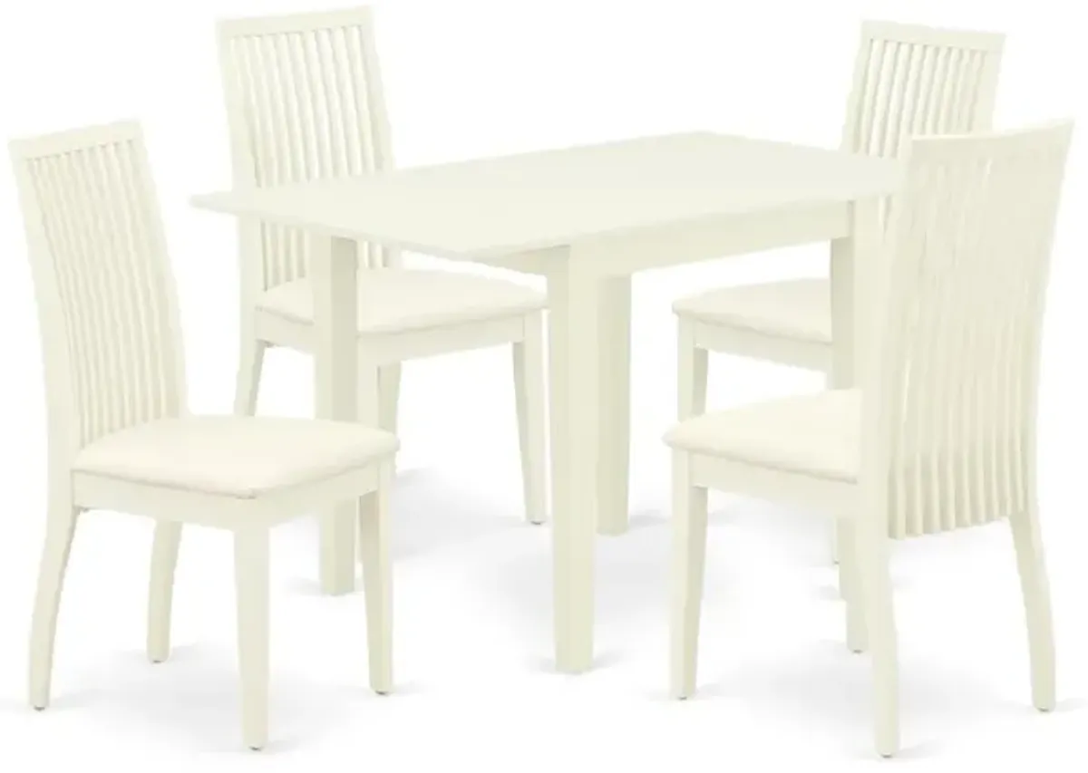 Dining Room Set Linen White, NDIP5-LWH-C