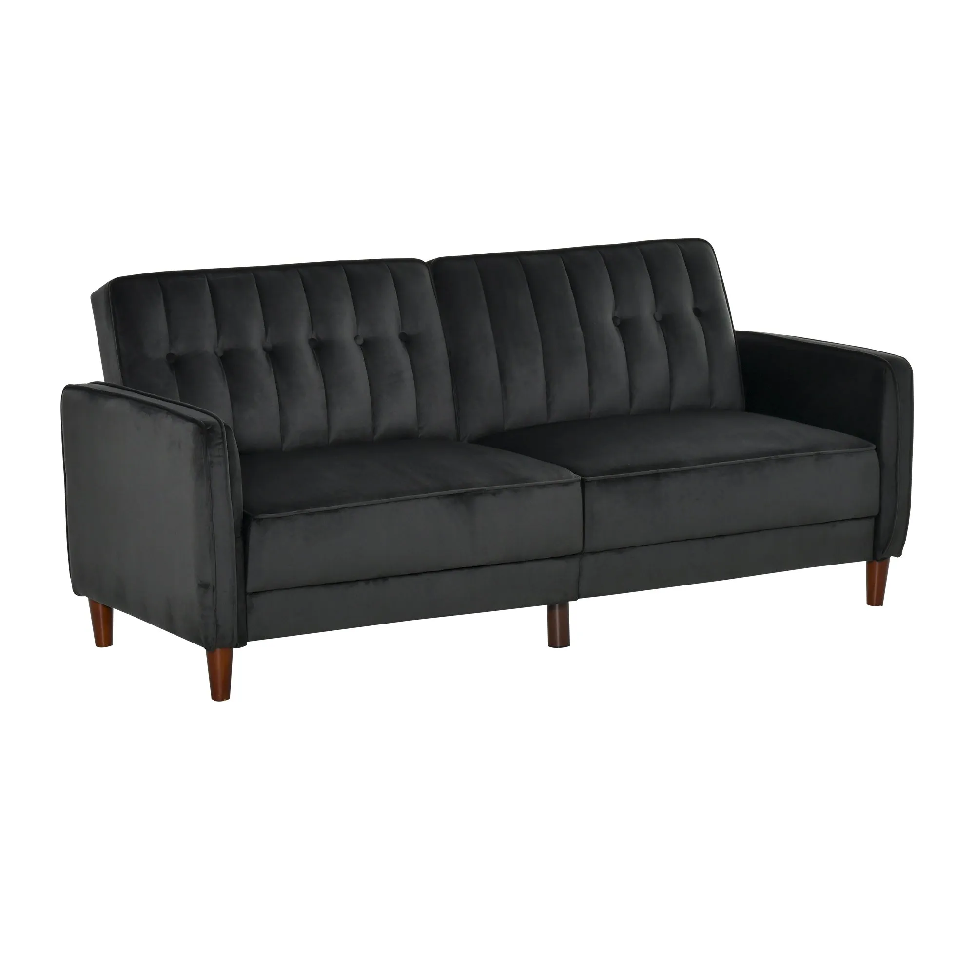 Black Convertible Seating: Sofa Bed Chair with Split Back Design