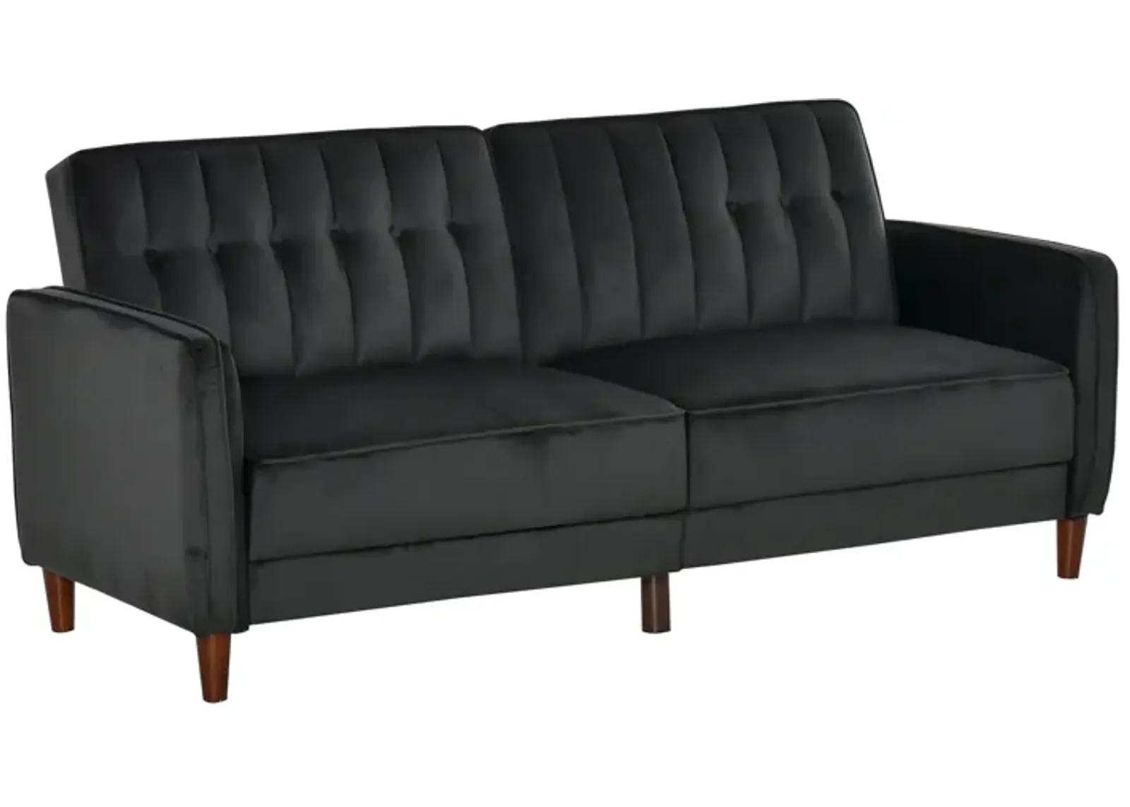 Black Convertible Seating: Sofa Bed Chair with Split Back Design