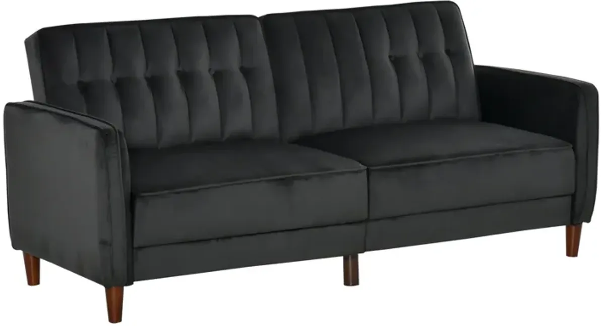 Black Convertible Seating: Sofa Bed Chair with Split Back Design