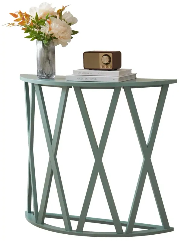 Kings Brand Furniture Vienna Console Table - Semicircular Side Coffee Table for Living Room, Bedroom