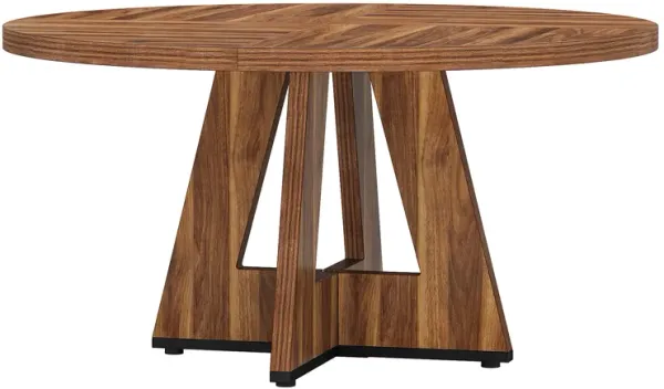 Tribesigns 47-Inch Round Conference Table for 4-6 People, Wooden Meeting Room Table with Thicken Tabletop and Wood Base