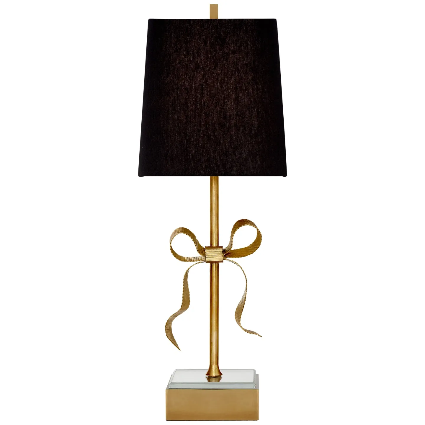 Ellery Gros-Grain Bow Table Lamp in Soft Brass