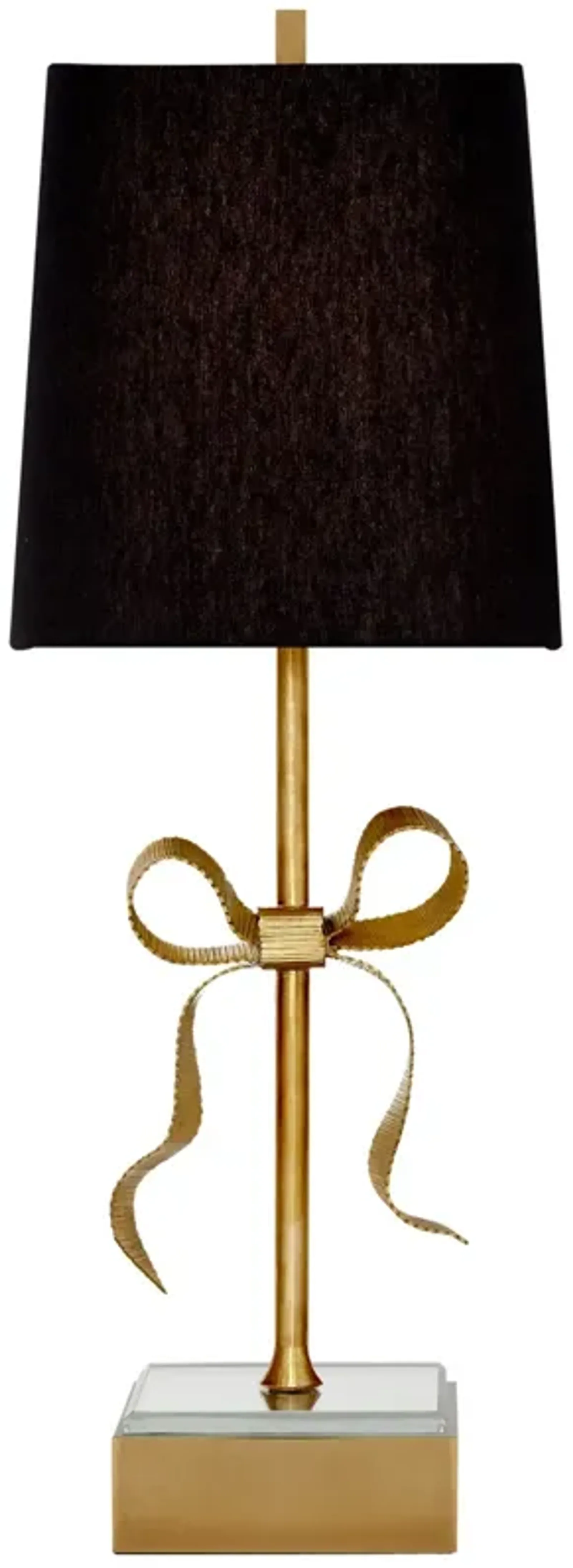 Ellery Gros-Grain Bow Table Lamp in Soft Brass