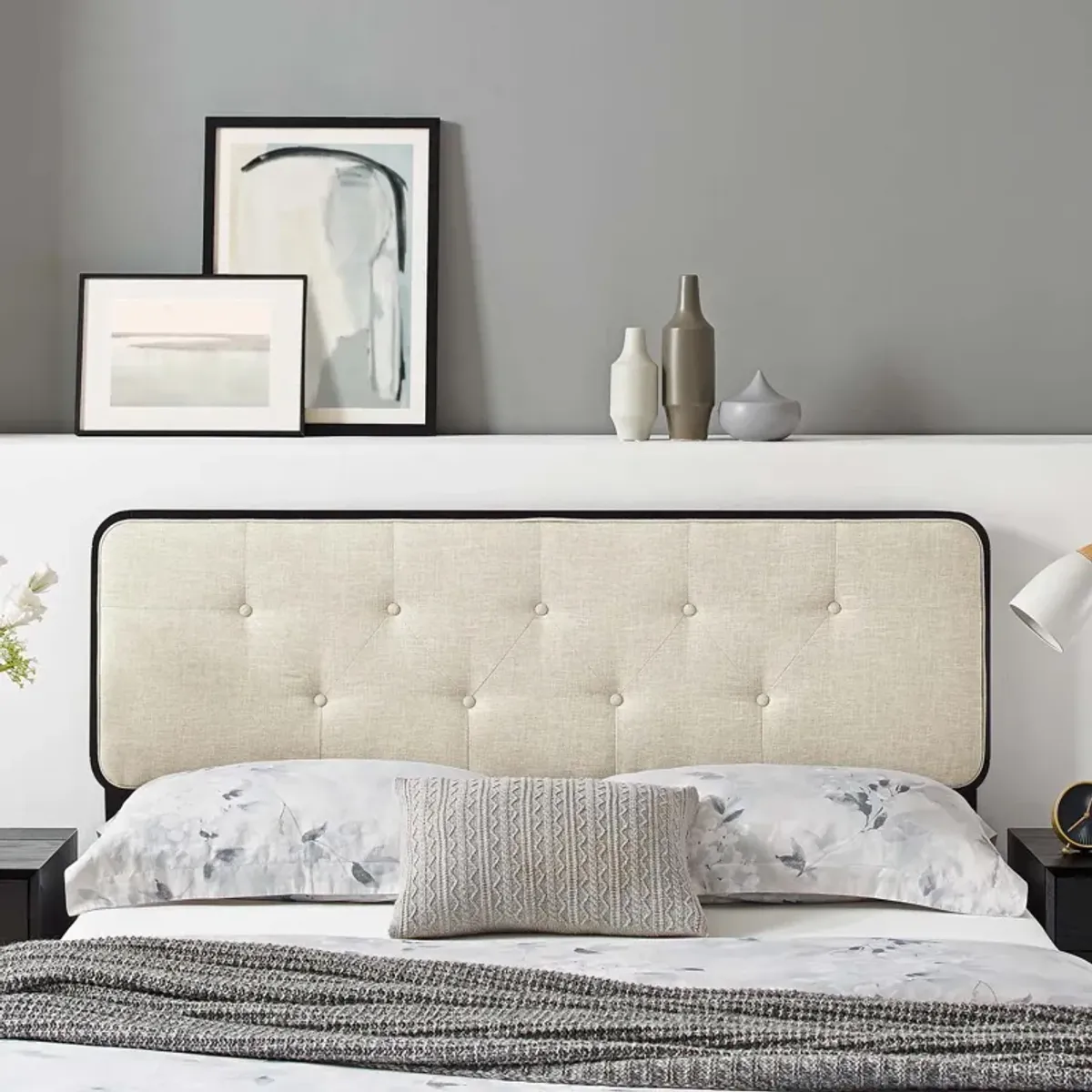 Modway - Collins Tufted Queen Fabric and Wood Headboard