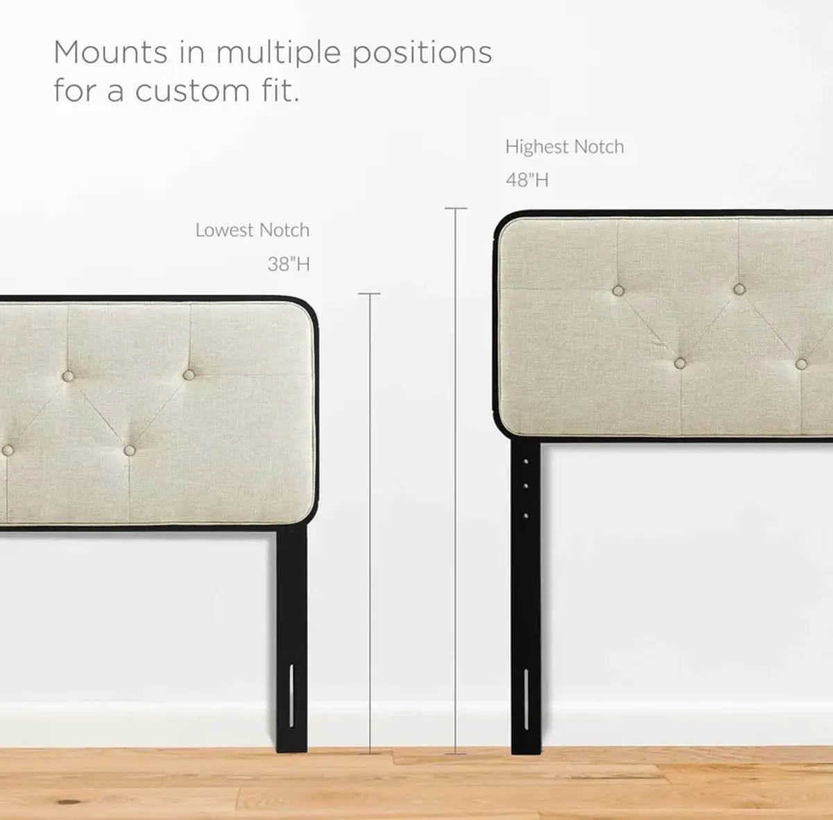 Modway - Collins Tufted Queen Fabric and Wood Headboard