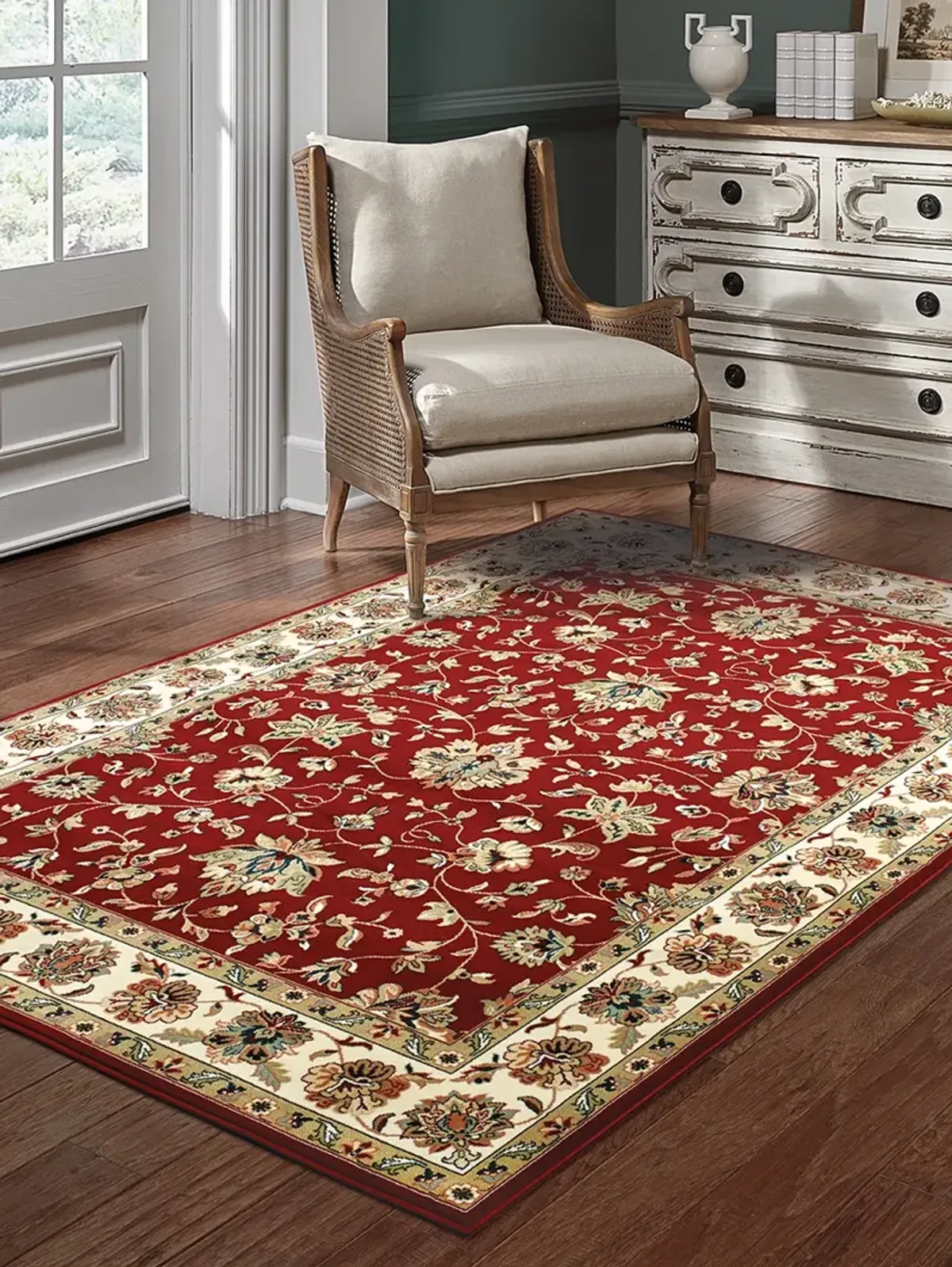 Kashan 1'10" x 3' Red Rug