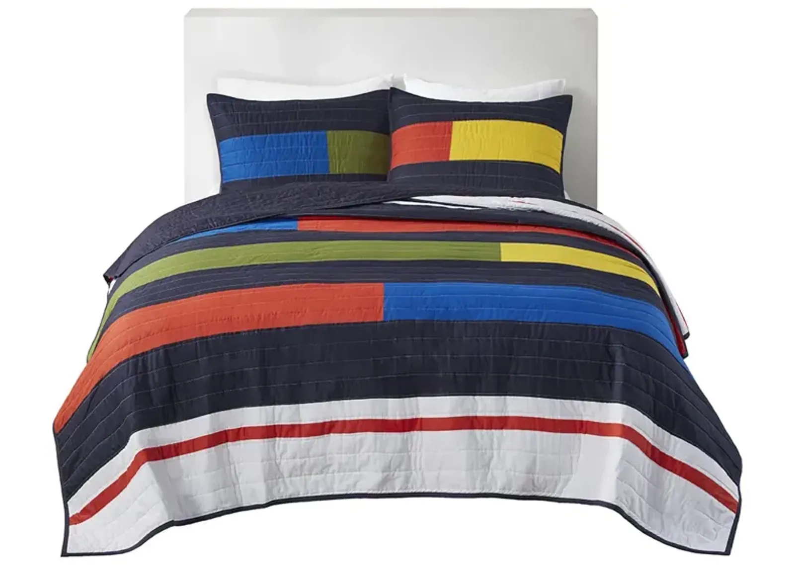 Gracie Mills Kaelith Stripe Printed Quilt Set