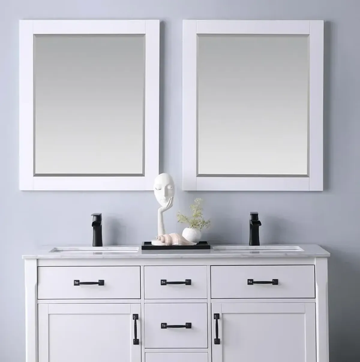 Altair 28 Rectangular Bathroom Wood Framed Wall Mirror in White