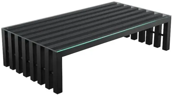 Pangea Home Vlad Coffee Table Rectangle Metal Black