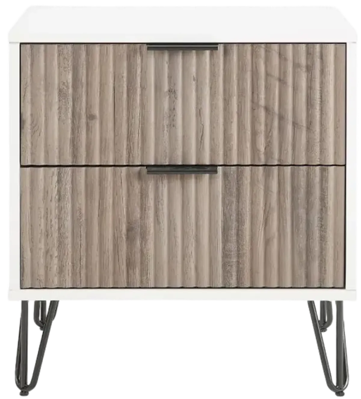 Dumbo 2-Drawer Nightstand in White and Gray