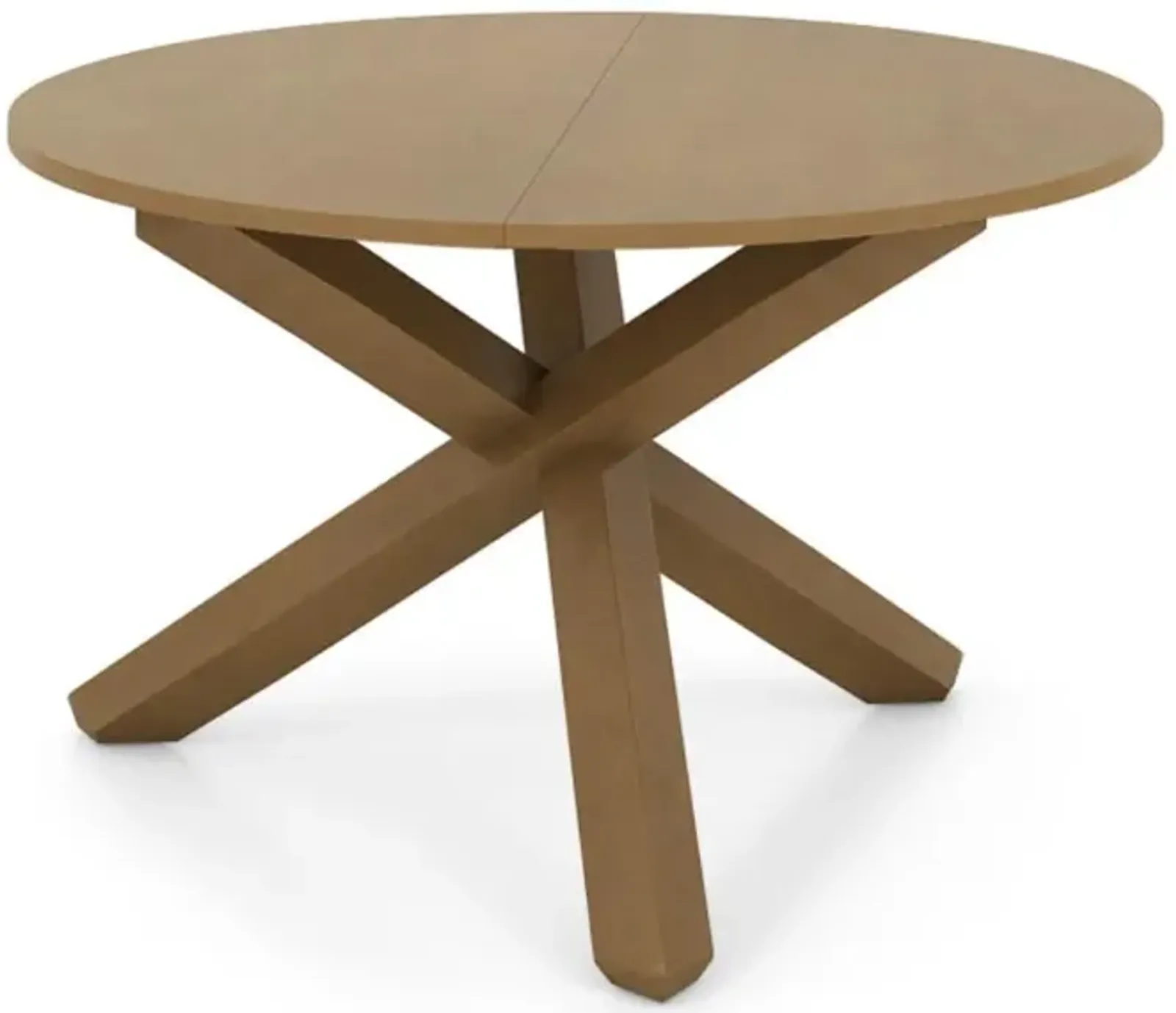 Hivvago 47 Inches Round Dining Table with Solid Acacia Wood Legs for 4-6 Person