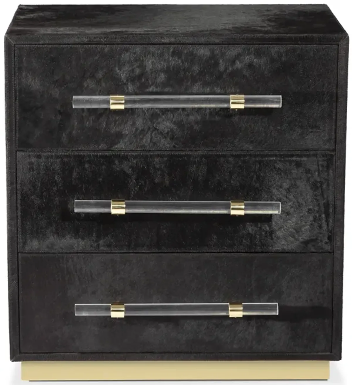 Cassian 3 Drawer Chest - Black/ Brass