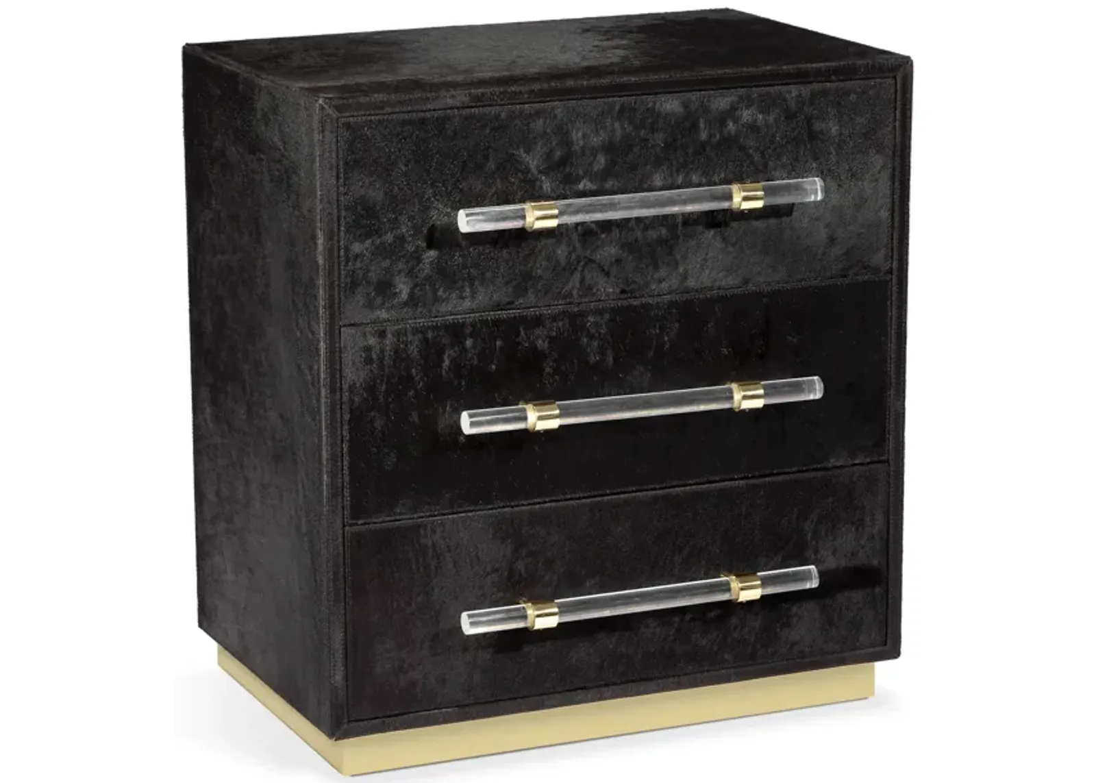 Cassian 3 Drawer Chest - Black/ Brass