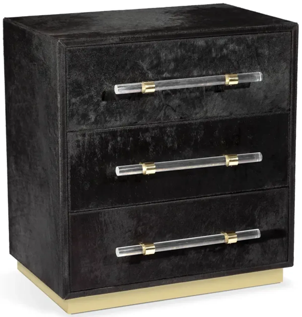 Cassian 3 Drawer Chest - Black/ Brass