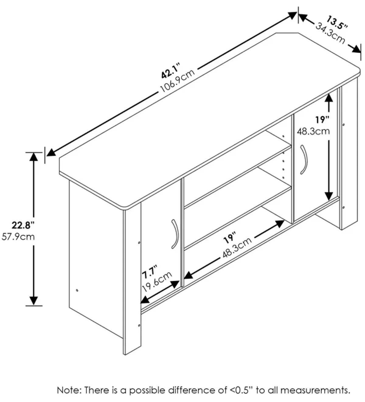 Furinno Furinno 14055EX Econ TV Stand Entertainment Center, Espresso