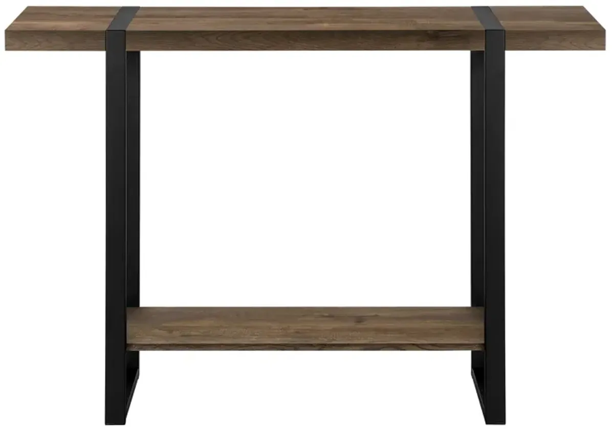 Monarch Specialties I 2851 Accent Table, Console, Entryway, Narrow, Sofa, Living Room, Bedroom, Metal, Laminate, Brown, Black, Contemporary, Modern