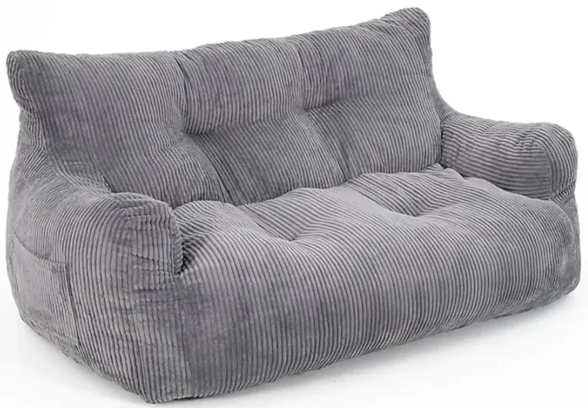 Gray Bean Bag Chair for Cozy, Casual Seating in Living or Dorm Rooms