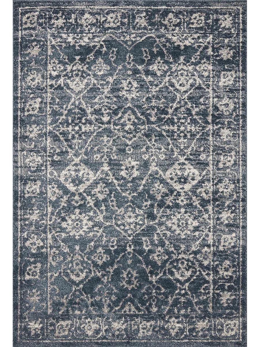 Gigi Navy/Stone 4'0" x 6'0" Accent Rug by Magnolia Home by Joanna Gaines x Loloi