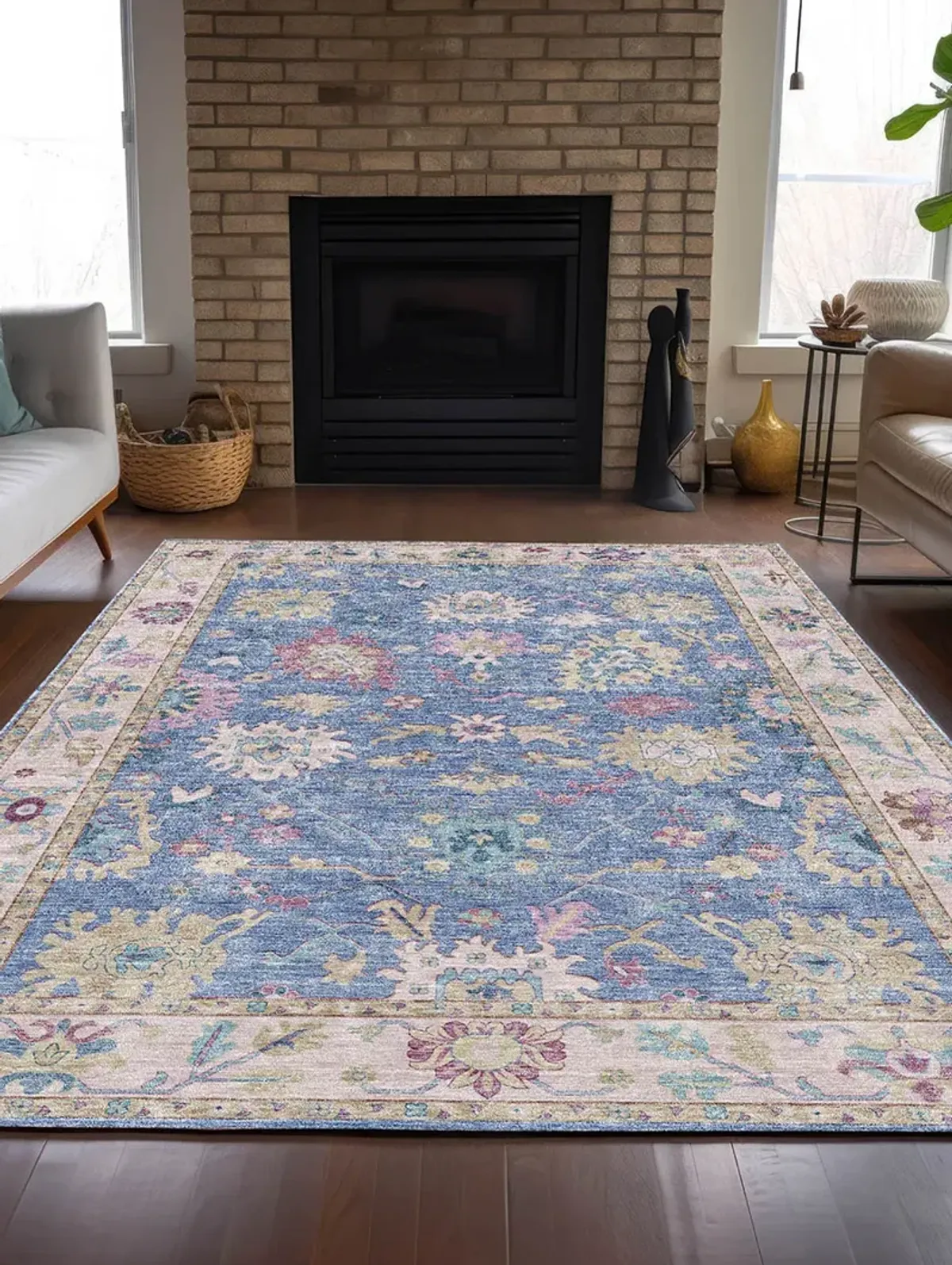 Hatay HY7 Blue 20" x 30" Rug