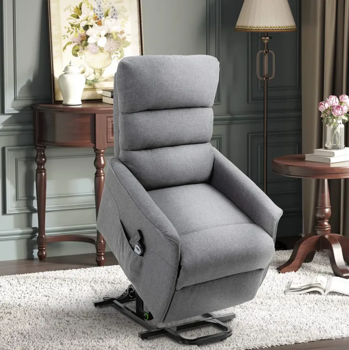 Gray Assisted Relaxation: Electric Lift Recliner Chair for Elderly