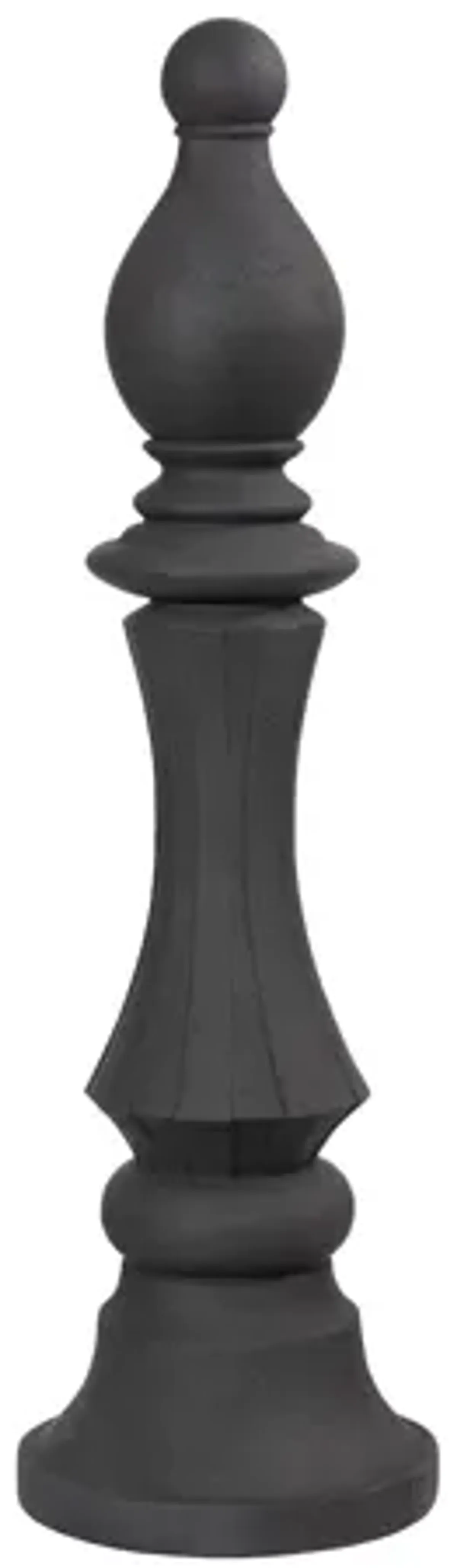 Bishop Chess Sculpture, Cast Stone Black - Large