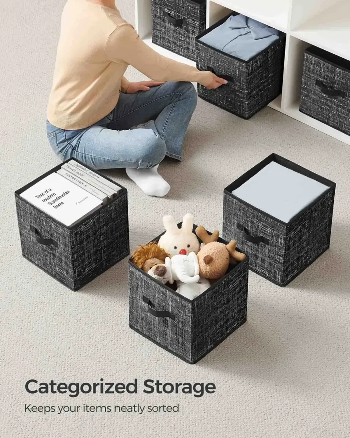 Set of 8 Storage Cubes for Versatile Organization and Stylish Home Décor