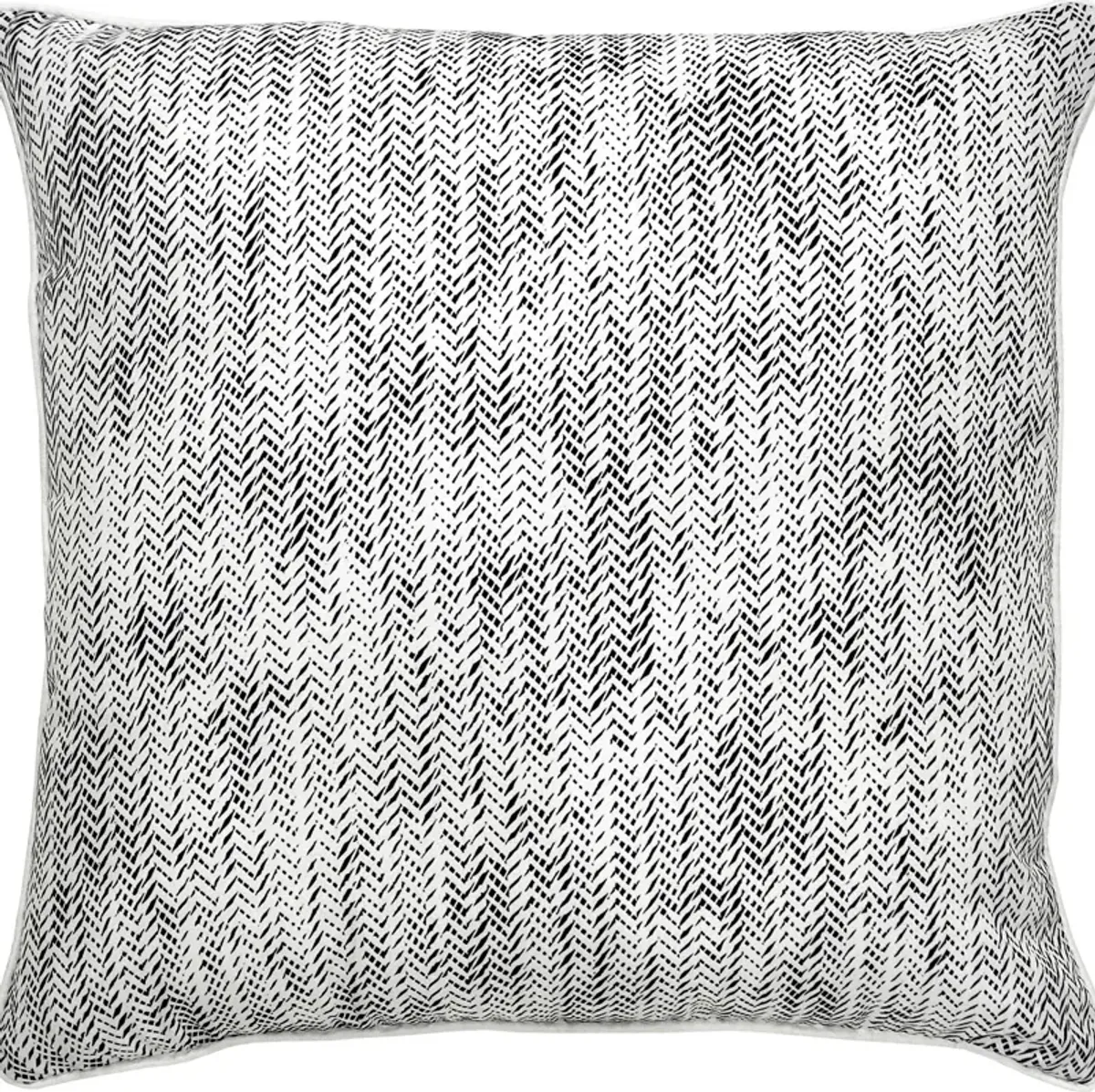 22" Black and White Chevron Square Outdoor Patio Throw Pillow