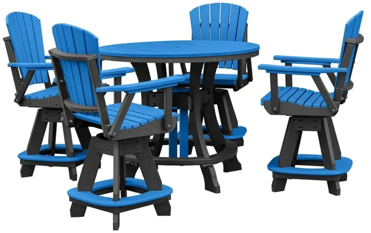 OS Home and Office Model 44R-C-BBK Counter Height Round Table in Blue with Black Base