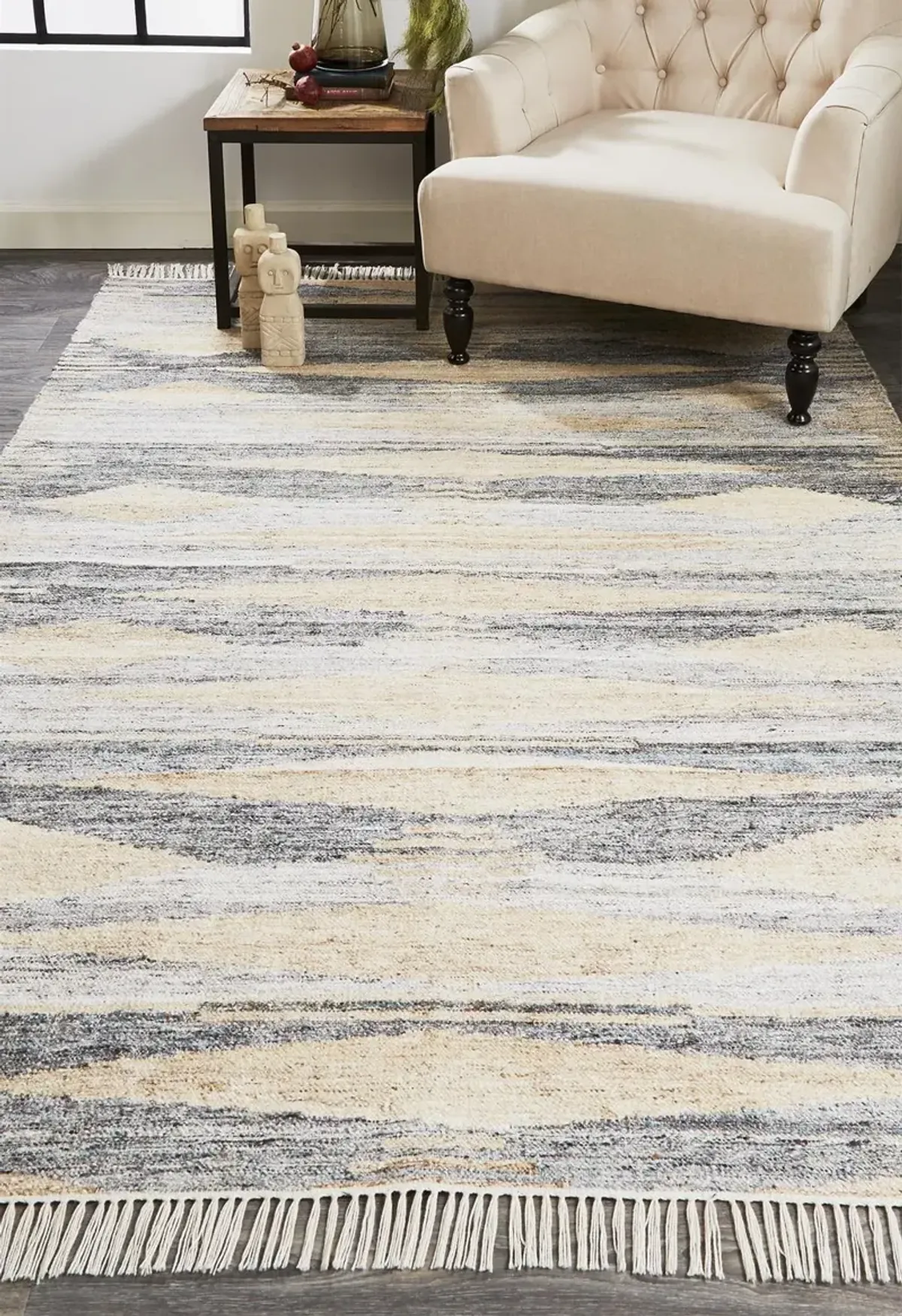 Beckett 0815F Gray/Tan/Silver 3'6" x 5'6" Rug