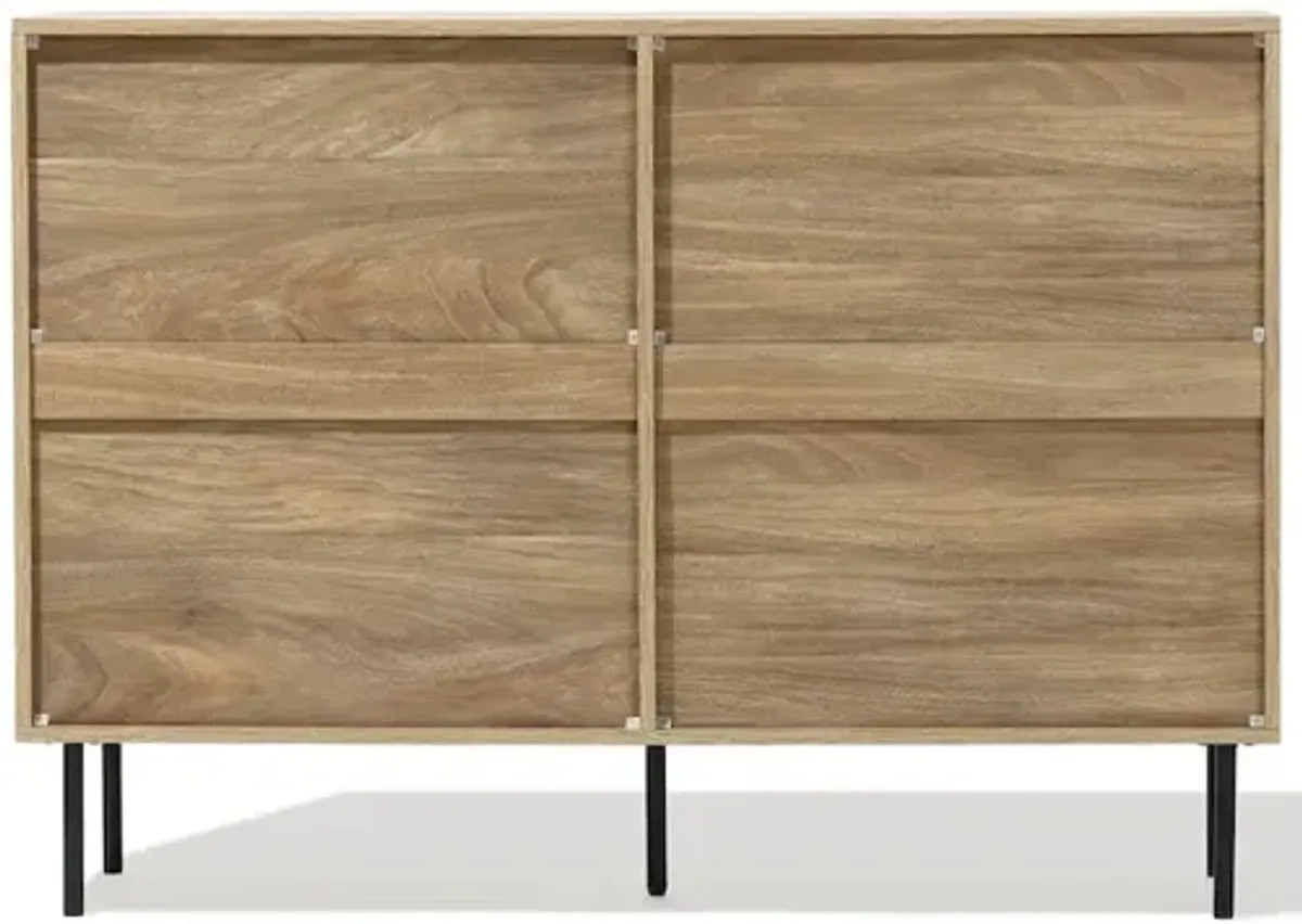 LuxenHome Mid-Century Modern Wave 6-Drawer 47.2-Inch Wide Dresser