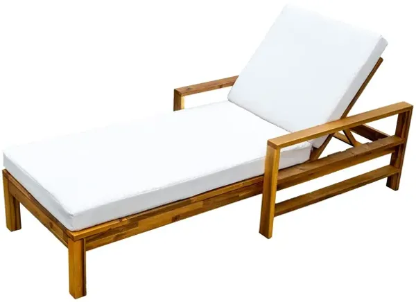 Mondawe Outdoor Patio Lounge Chair,3-Position Adjustable Backrest With Foam Cushion Lounge Chair