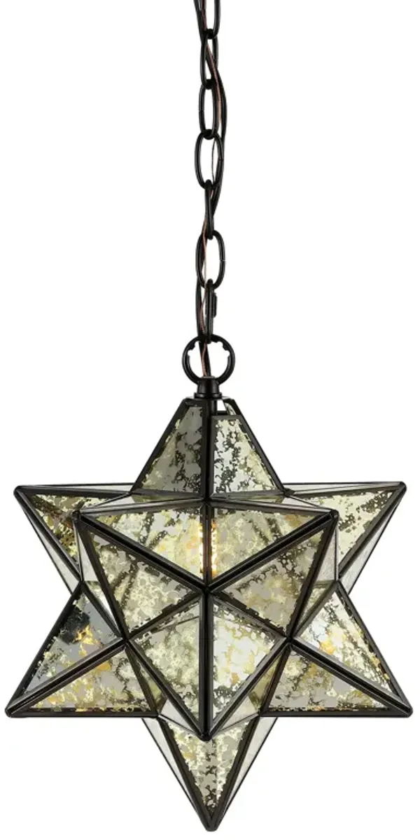 Stella Moravian Star Metal/Clear Glass LED Pendant