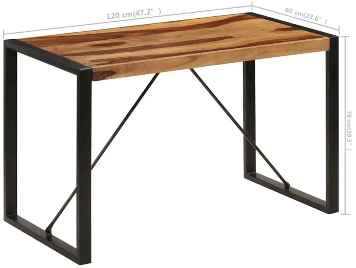 vidaXL Dining Table 47.2"x23.6"x29.9" Solid Sheesham Wood, 247423